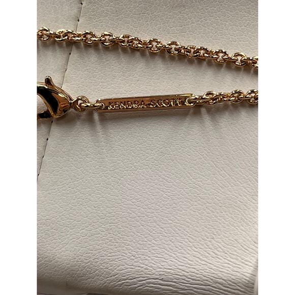 Kendra Scott Kelsie Rose Gold Plated Mother of Pearl Long Station Necklace - Picture 6 of 8